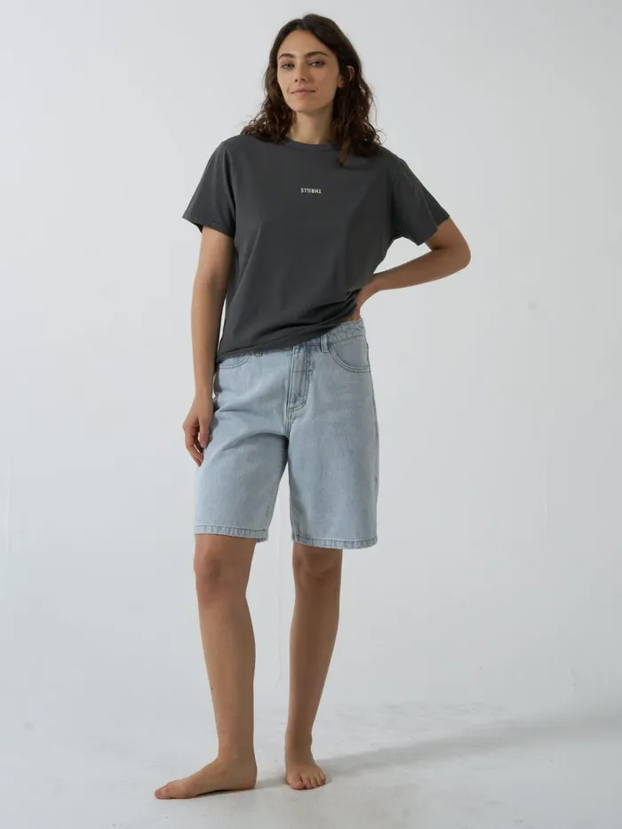 Womens Minimal Relaxed Tee Merch Black Thrills Tops and Tees