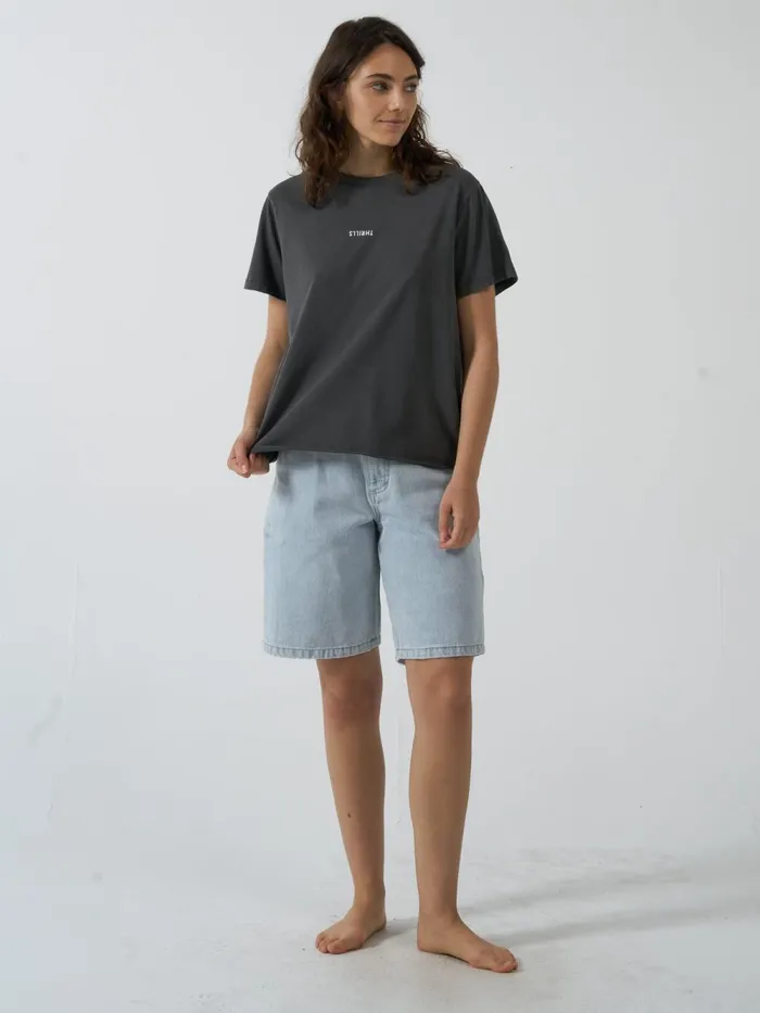 Womens Minimal Relaxed Tee Merch Black Thrills Tops and Tees