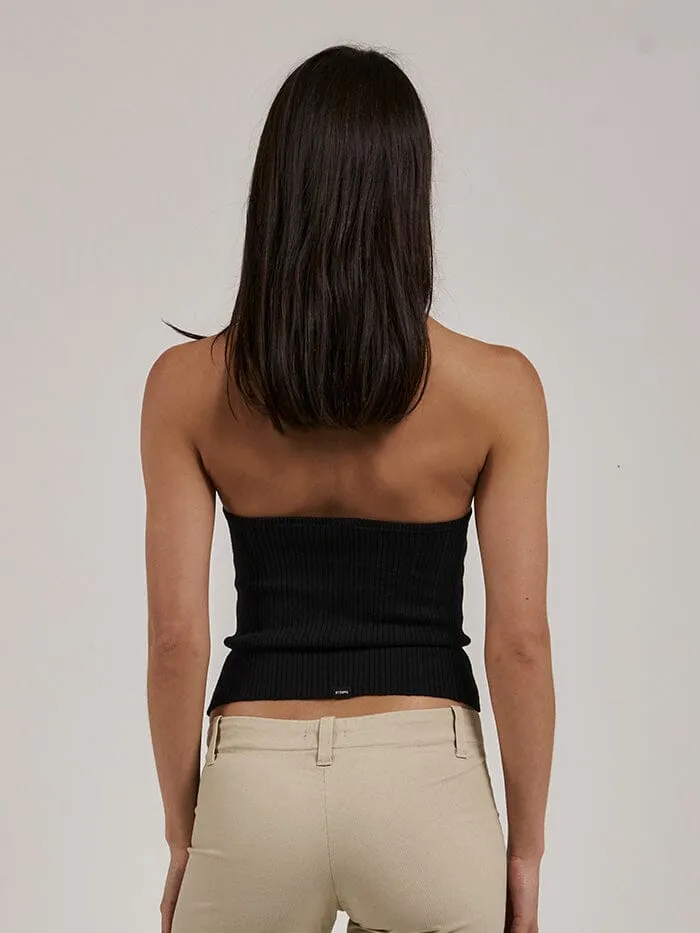 Womens Nisha Knit Tube Top Black Thrills Tops and Tees