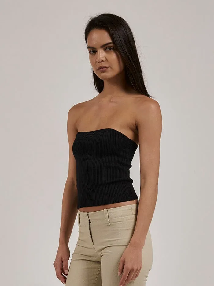 Womens Nisha Knit Tube Top Black Thrills Tops and Tees