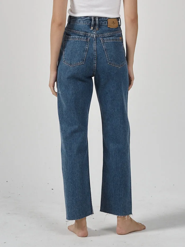 Womens Paige Jean Highway Blue Thrills High Waisted Jeans