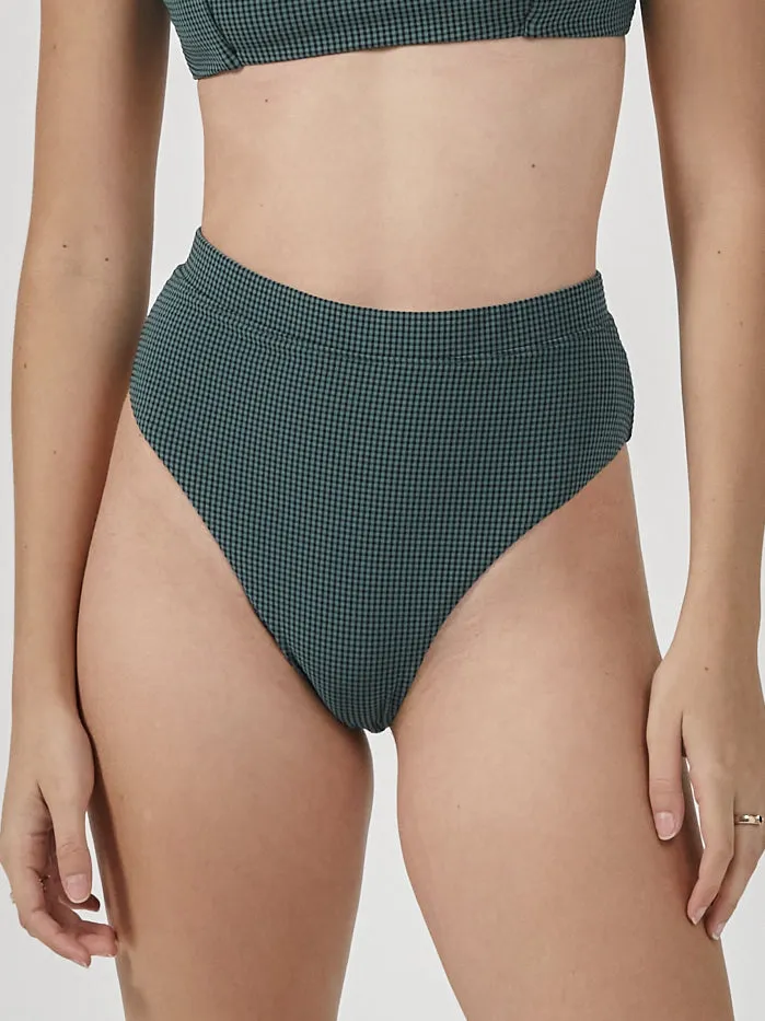 Womens Paradise Code High Cut Bikini Bottom Mallard Green Thrills Swim