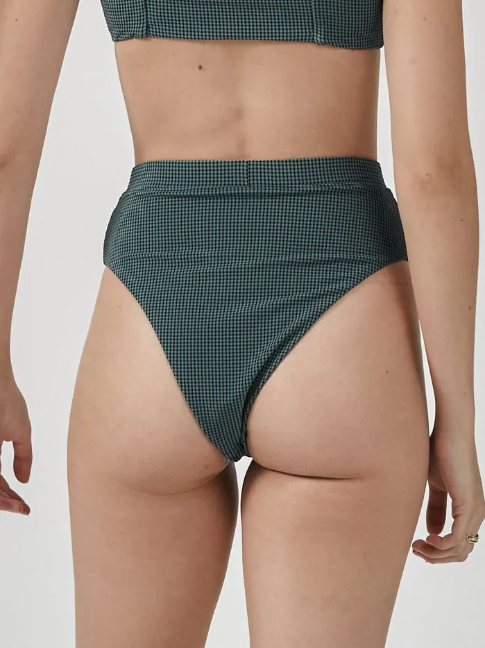 Womens Paradise Code High Cut Bikini Bottom Mallard Green Thrills Swim
