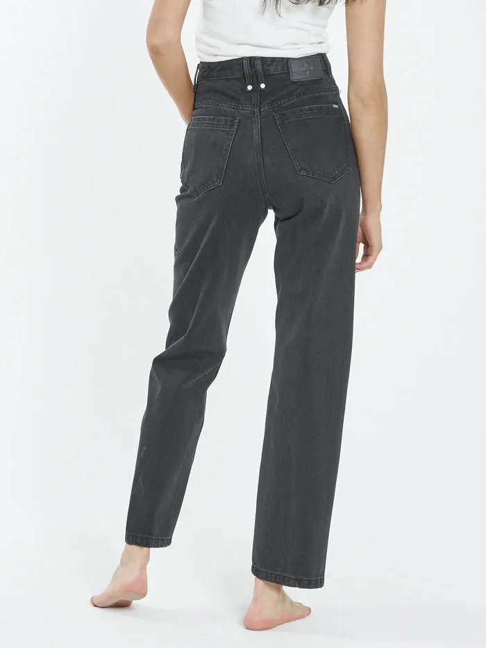 Womens Pulp Jean Aged Black Thrills High Waisted Jeans