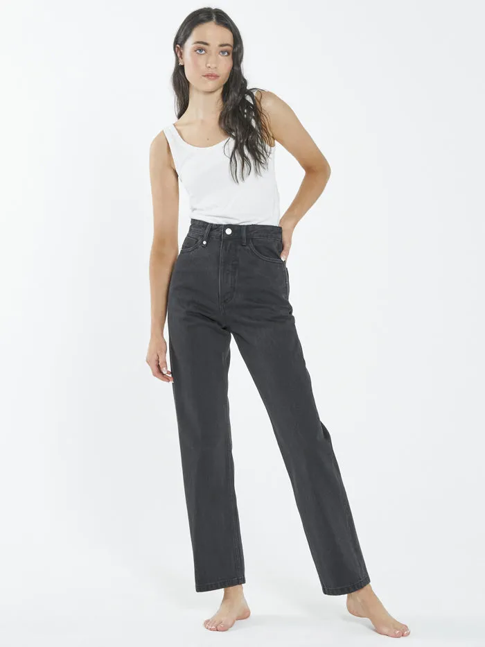 Womens Pulp Jean Aged Black Thrills High Waisted Jeans