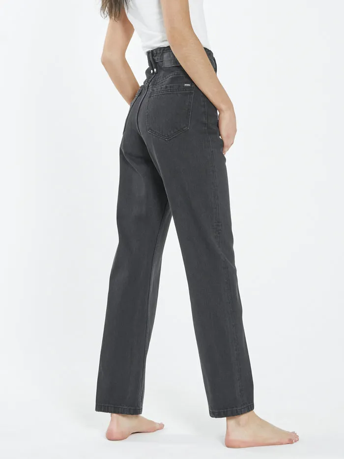 Womens Pulp Jean Aged Black Thrills High Waisted Jeans