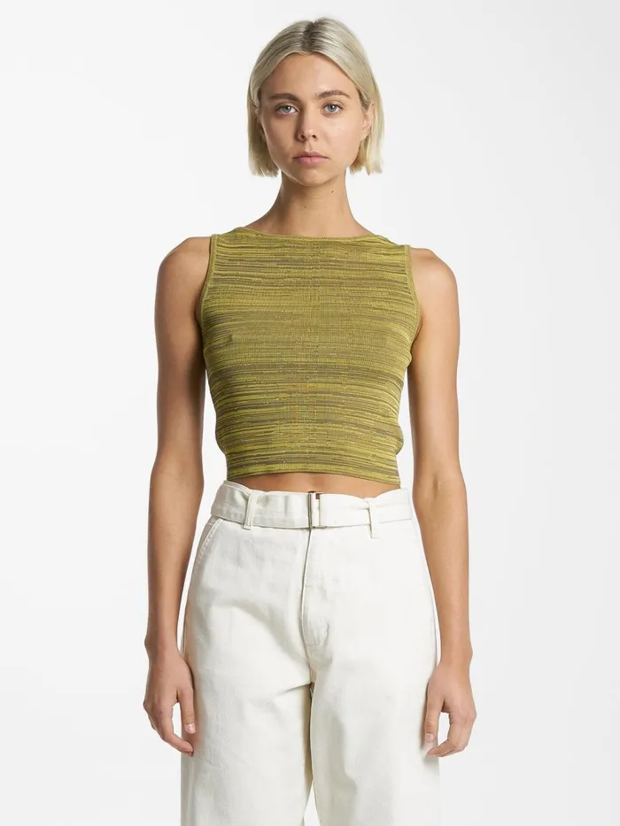 Womens Reaction Knit Tank Antique Moss Thrills Tops and Tees