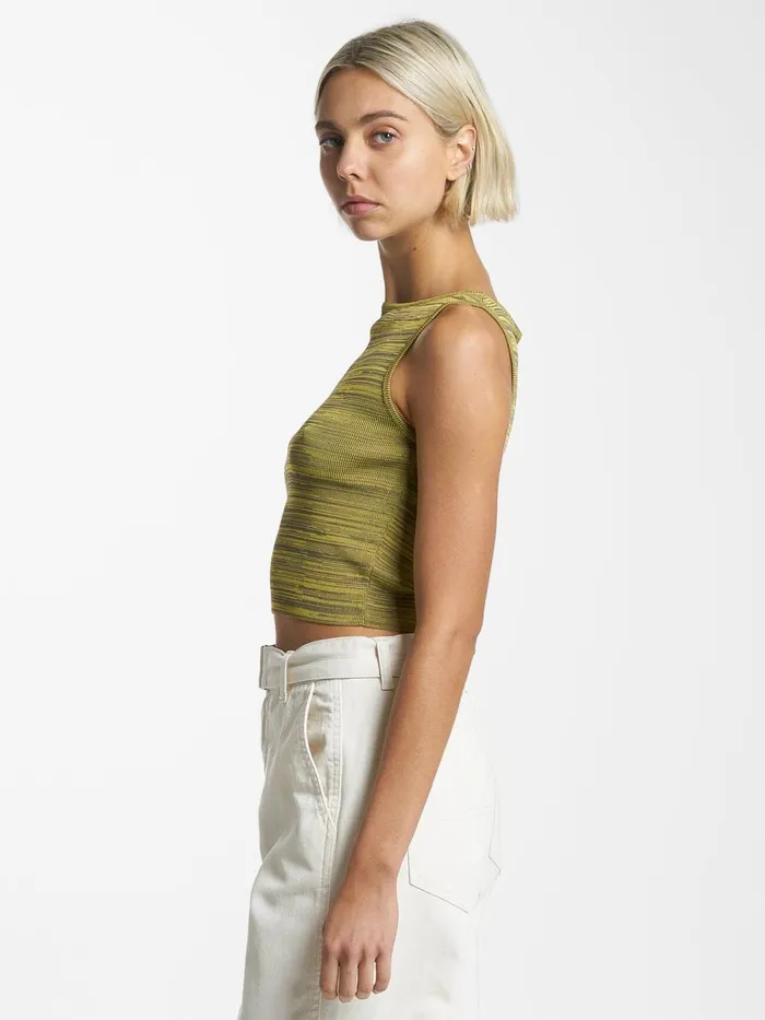Womens Reaction Knit Tank Antique Moss Thrills Tops and Tees