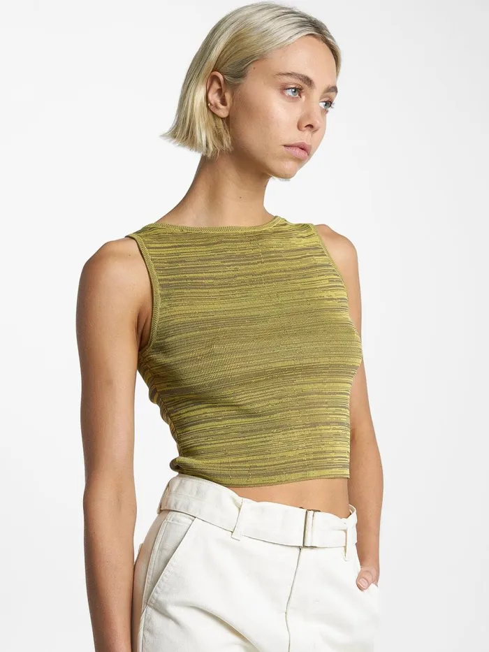 Womens Reaction Knit Tank Antique Moss Thrills Tops and Tees