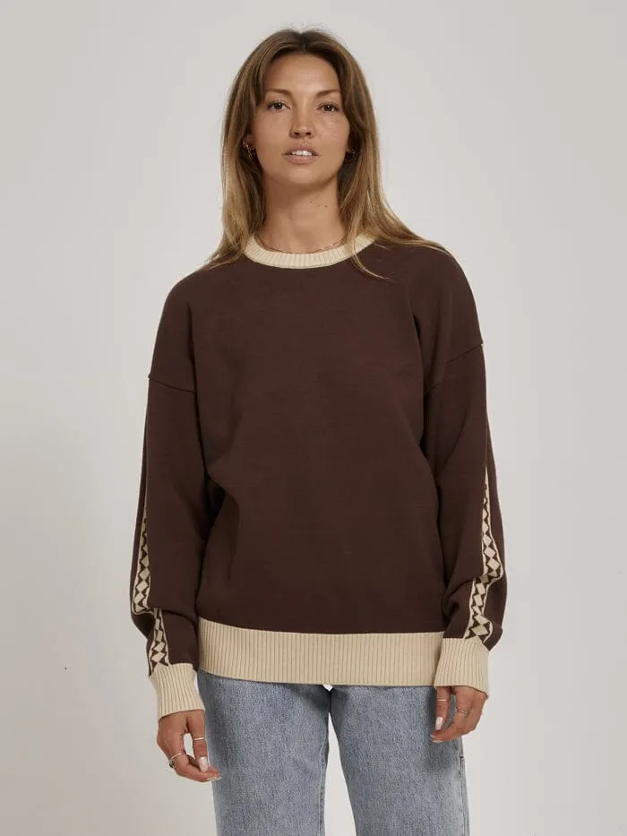 Womens Sequence Knit Crew Umber Thrills Sweaters and Fleece