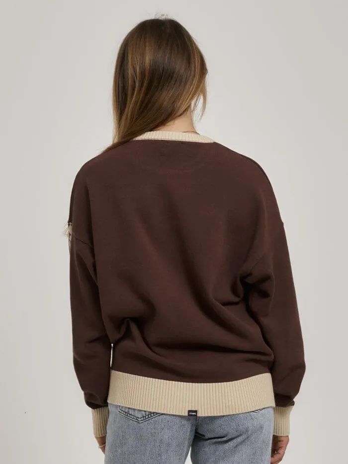Womens Sequence Knit Crew Umber Thrills Sweaters and Fleece