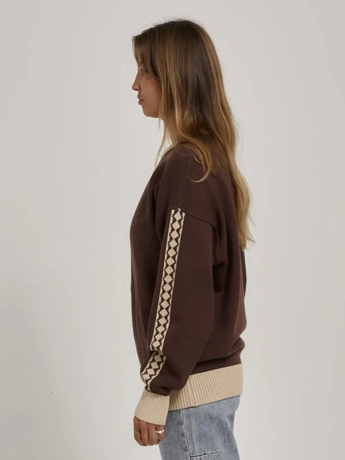 Womens Sequence Knit Crew Umber Thrills Sweaters and Fleece