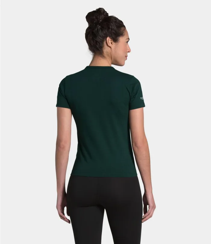 Womens SHORT SLEEVE HIMALAYAN BOTTLE SOURCE TEE Scarab Green The North Face Casual Tops