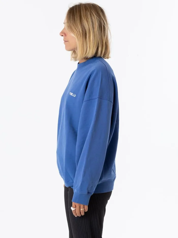 Womens Spectral Oversize Crew Vintage Royal Blue Thrills Sweaters and Fleece