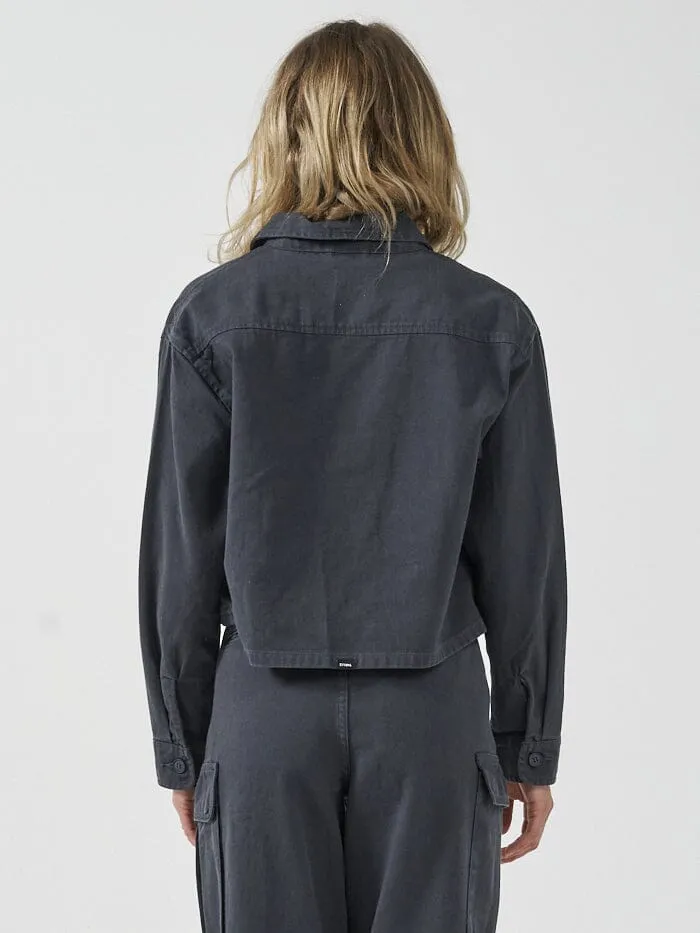 Womens Union Crop Overshirt Petrol Thrills Jackets