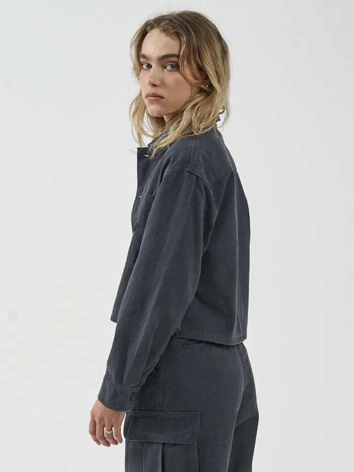 Womens Union Crop Overshirt Petrol Thrills Jackets