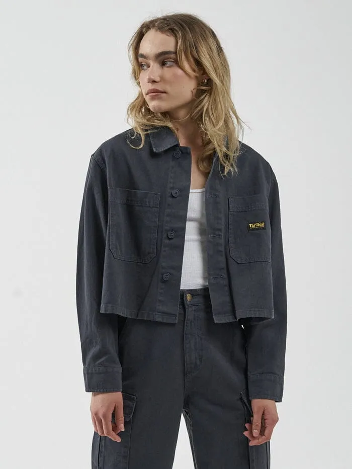 Womens Union Crop Overshirt Petrol Thrills Jackets