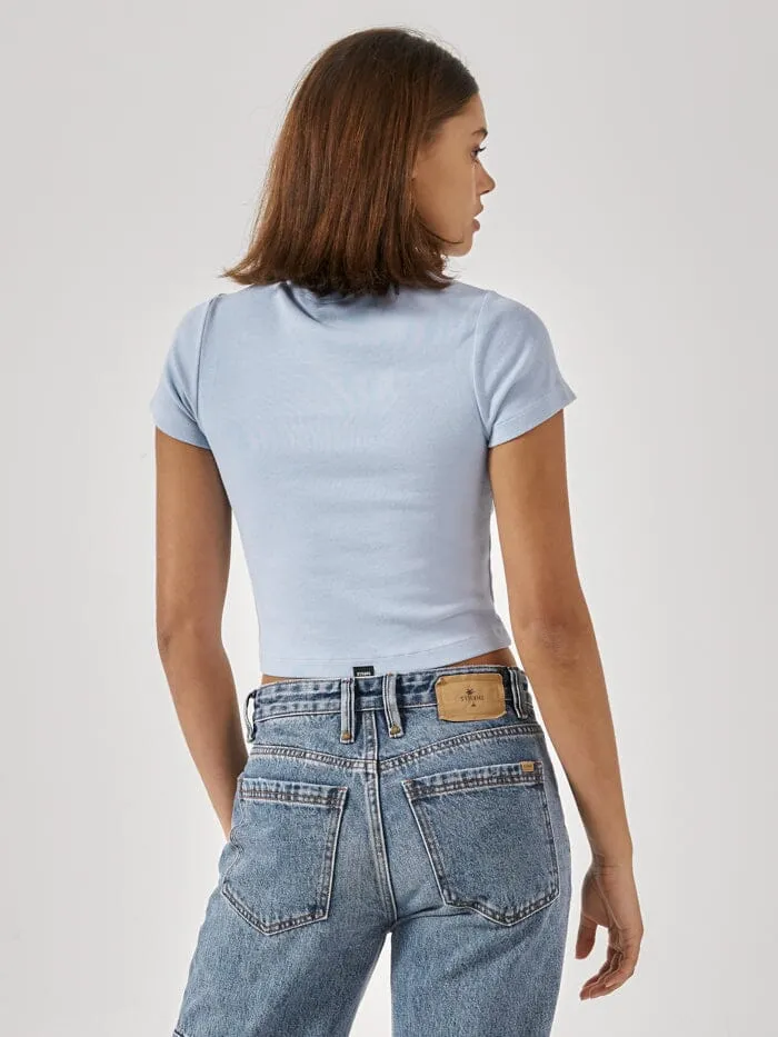 Womens Vision Of You Y2k Tee Sky Blue Thrills Tops and Tees
