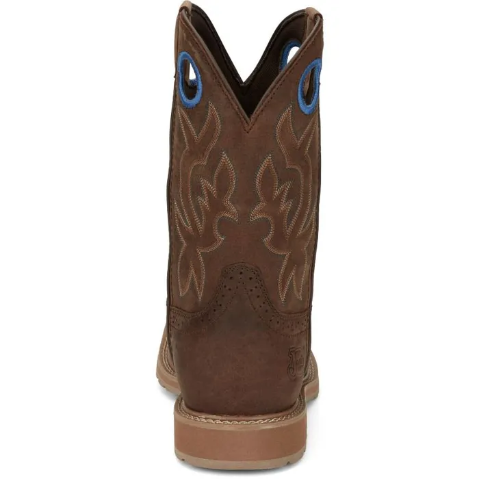 Work Men Justin Boots All Around 11034 Waterproof Work Boot Brown