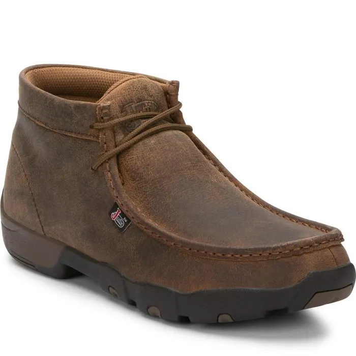 Work Men Justin Boots Cappie 4034 Work Shoe Dark Brown 040brown041