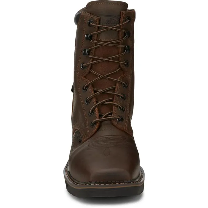Work Men Justin Boots Driller 8034 Composite Toe Waterproof LaceUp Work Boot Aged Brown 040brown041