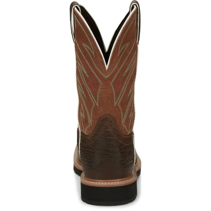Work Men Justin Boots Electrician 11034 Steel Toe Work Boot Brown