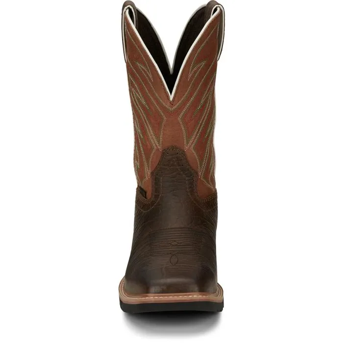 Work Men Justin Boots Electrician 11034 Steel Toe Work Boot Brown