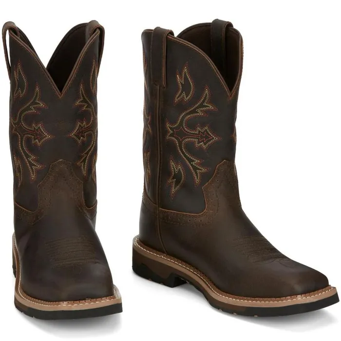 Work Men Justin Boots Flash 11034 Work Boot Walnut 040brown041