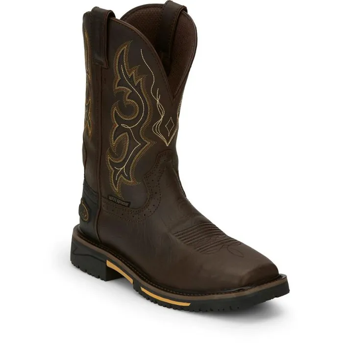 Work Men Justin Boots Joist 11034 Waterproof Work Boot Aged Brown 040brown041