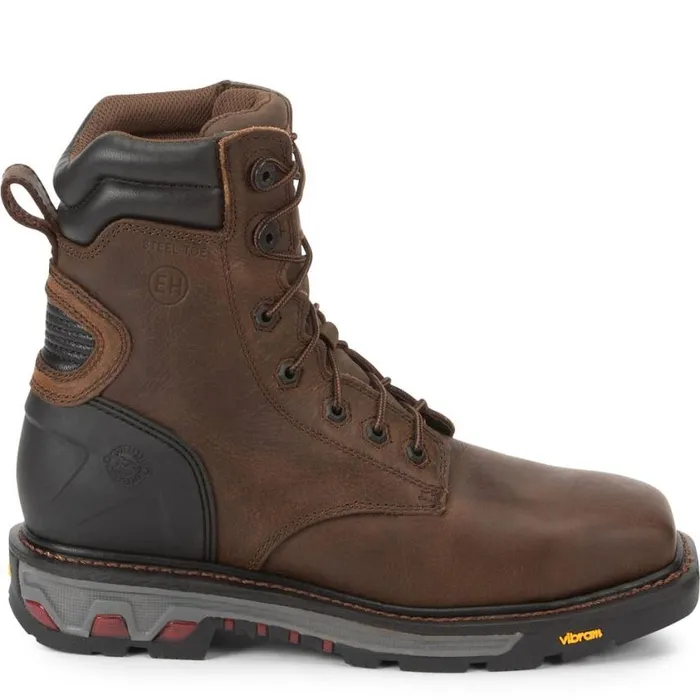 Work Men Justin Boots Pipefitter 8034 Steel Toe Work Boot Chocolate Brown 040brown041