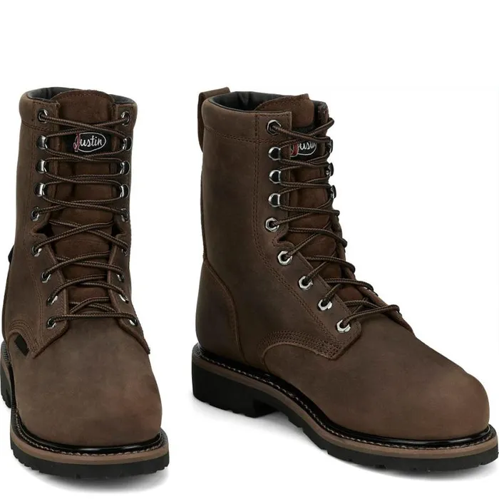 Work Men Justin Boots Pulley 8034 Nano Comp Met Guard Waterproof Whiskey Brown 040brown041 Work Men Justin Boots Pulley 8034 Nano Comp Met Guard Waterproof Whiskey Brown 040brown041