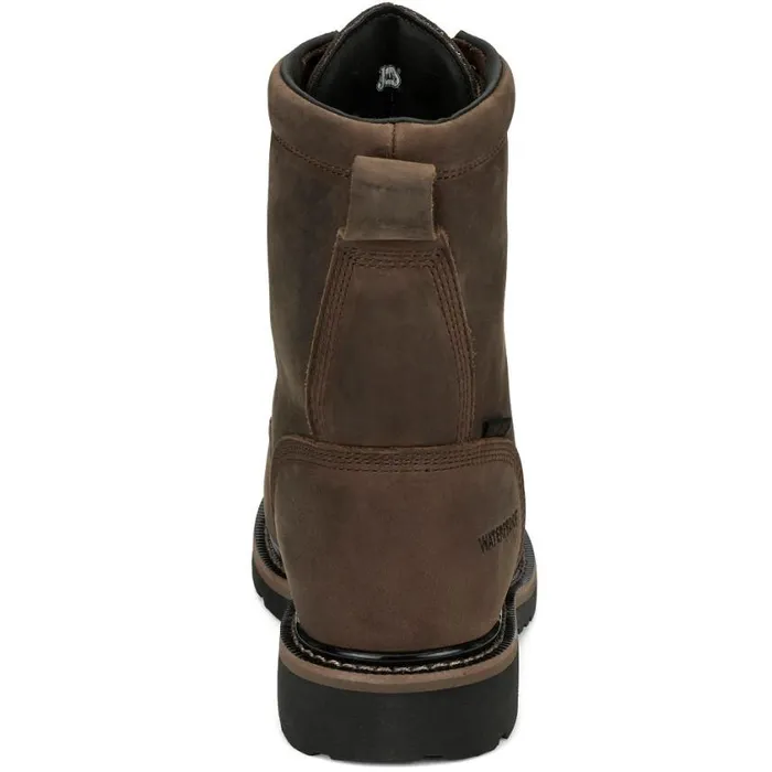 Work Men Justin Boots Pulley 8034 Nano Comp Met Guard Waterproof Whiskey Brown 040brown041