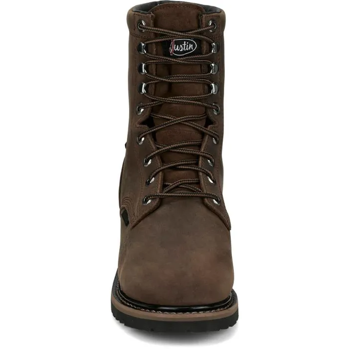 Work Men Justin Boots Pulley 8034 Nano Comp Met Guard Waterproof Whiskey Brown 040brown041