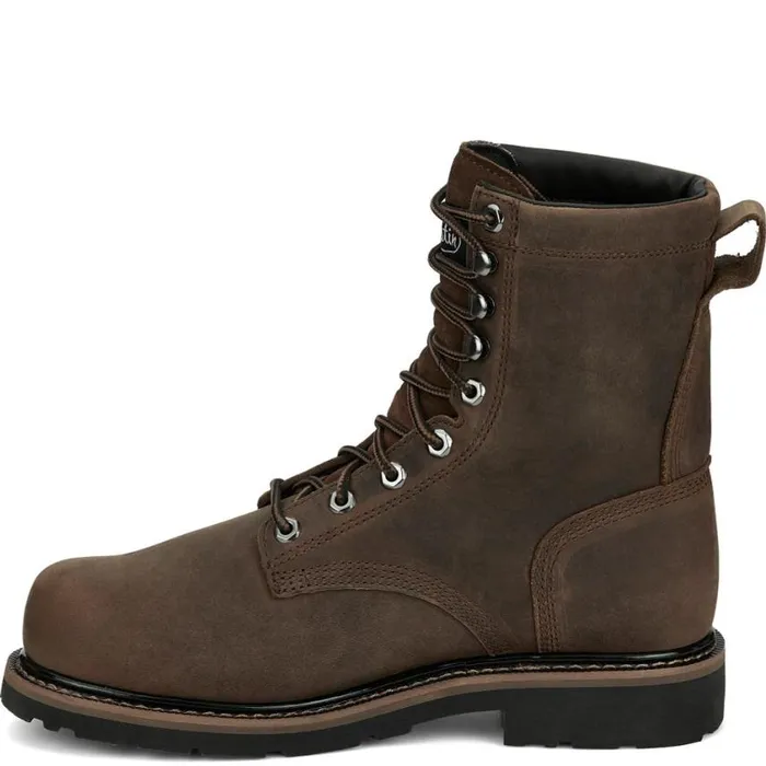 Work Men Justin Boots Pulley 8034 Nano Comp Met Guard Waterproof Whiskey Brown 040brown041