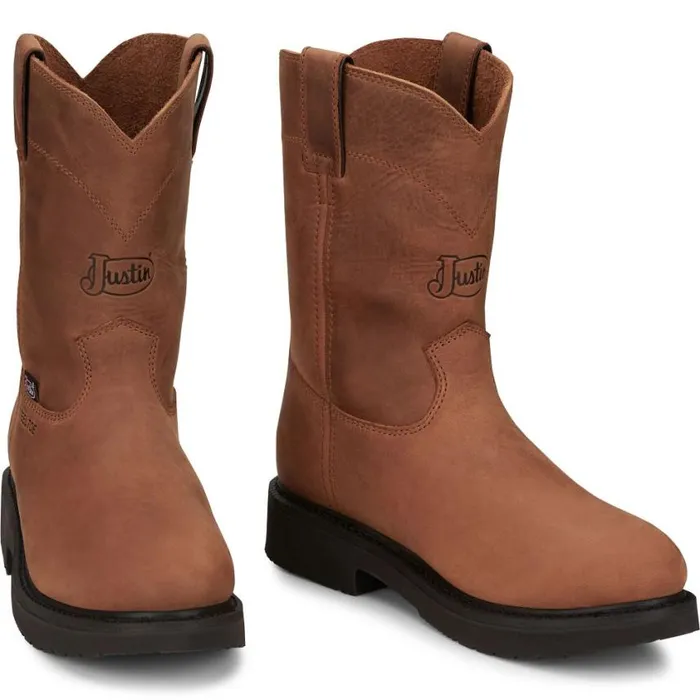 Work Men Justin Boots RoundUp 10 Round Steel Toe Work Boot Aged Bark Brown 040brown041 Work Men Justin Boots RoundUp 10 Round Steel Toe Work Boot Aged Bark Brown 040brown041