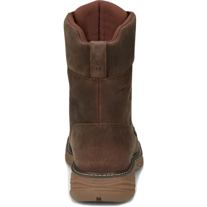 Work Men Justin Boots Rush 8034 Lace UP Nano Comp Toe Waterproof Pecan Brown 040brown041