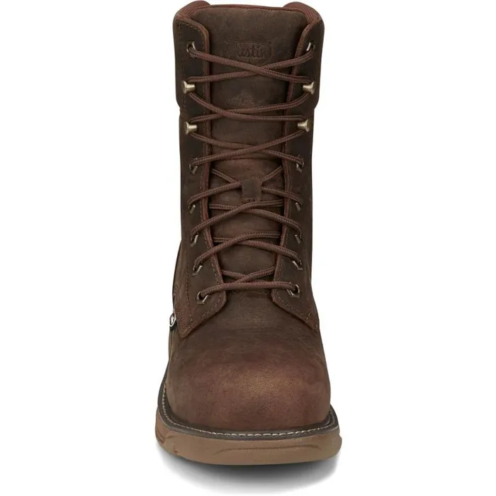 Work Men Justin Boots Rush 8034 Lace UP Nano Comp Toe Waterproof Pecan Brown 040brown041
