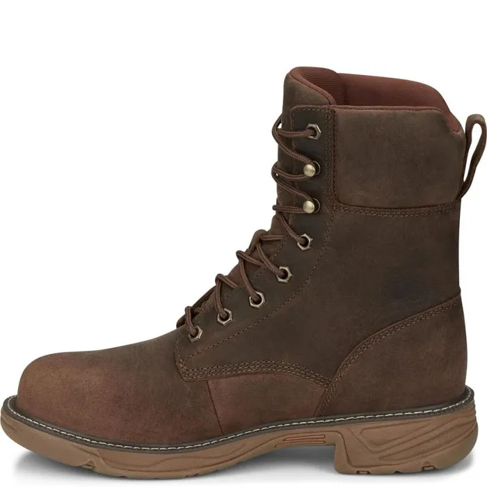 Work Men Justin Boots Rush 8034 Lace UP Nano Comp Toe Waterproof Pecan Brown 040brown041