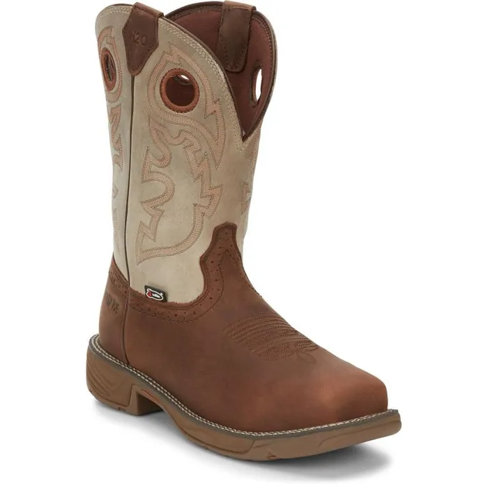 Work Men Justin Boots Rush II 11034 Composite Toe Waterproof Work Boot Rust 040tan041