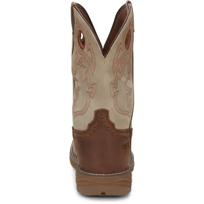 Work Men Justin Boots Rush II 11034 Composite Toe Waterproof Work Boot Rust 040tan041