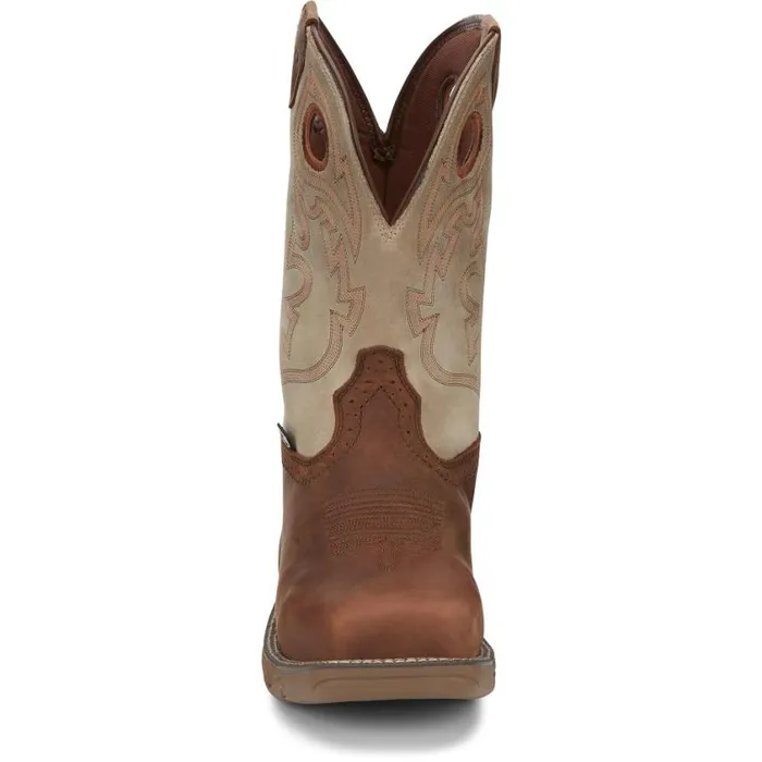 Work Men Justin Boots Rush II 11034 Composite Toe Waterproof Work Boot Rust 040tan041