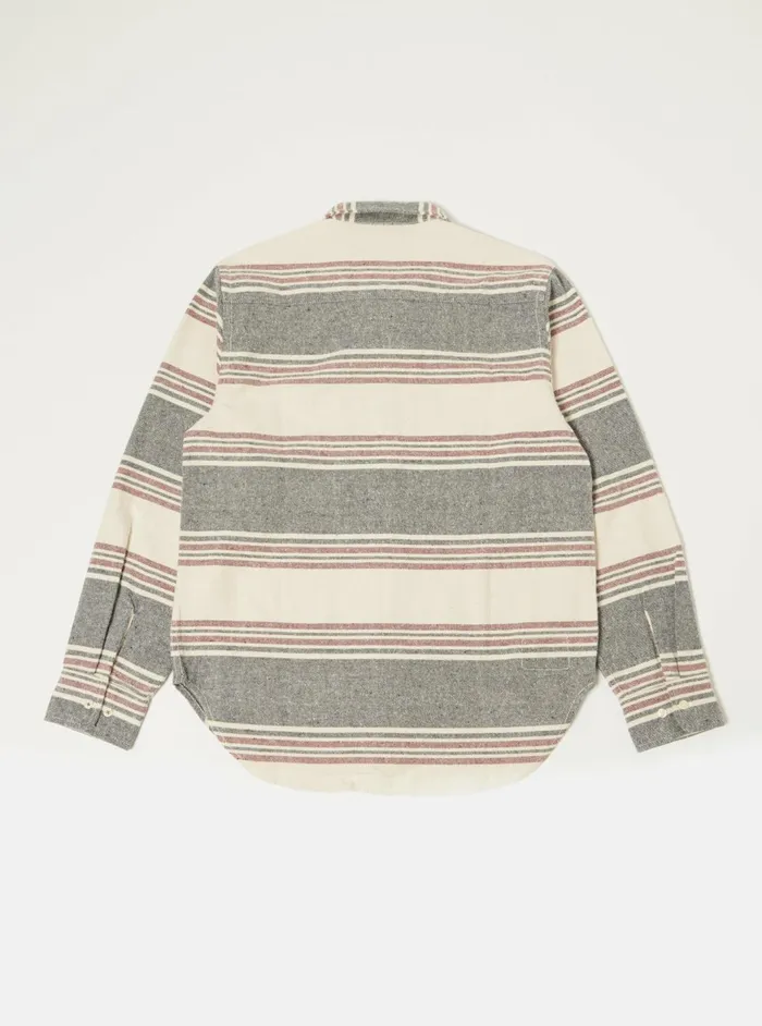 Work Shirt In Ecru Brushed Stripe Men Universal Works Overshirts