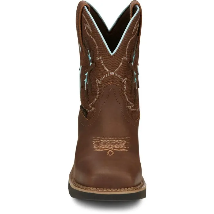 Work Women Justin Boots Chisel 8034 Nano Composite Toe Waterproof Work Boot Mocha 040brown041