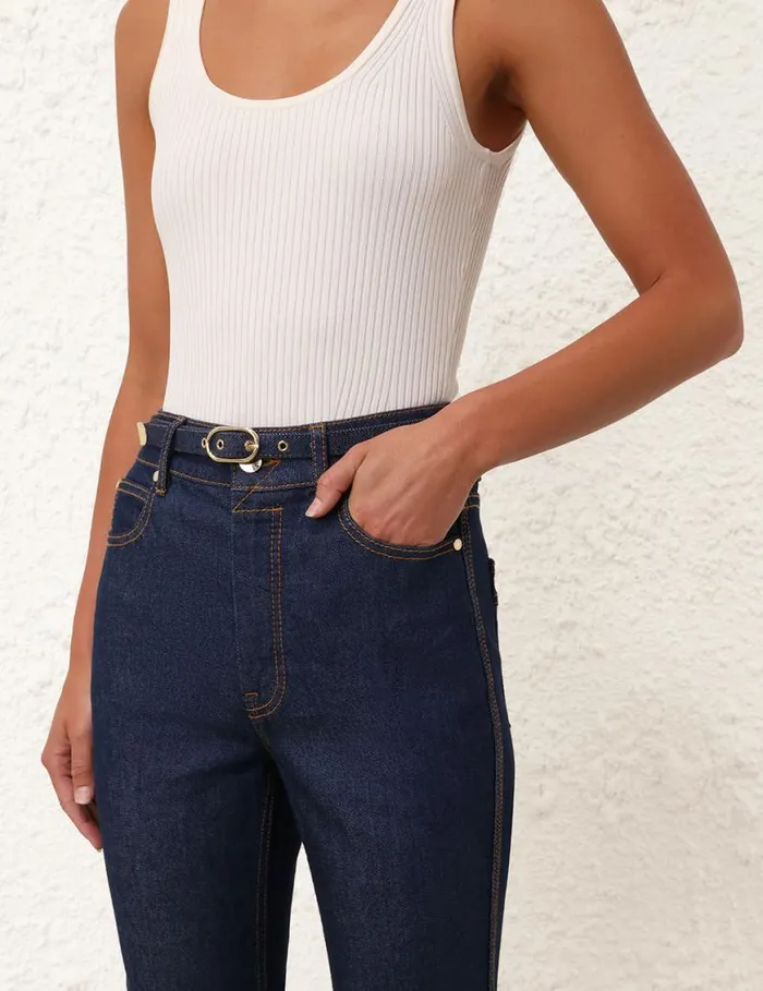 Zimmermann Clothing Cropped Flare Jean Ink 8211 Women