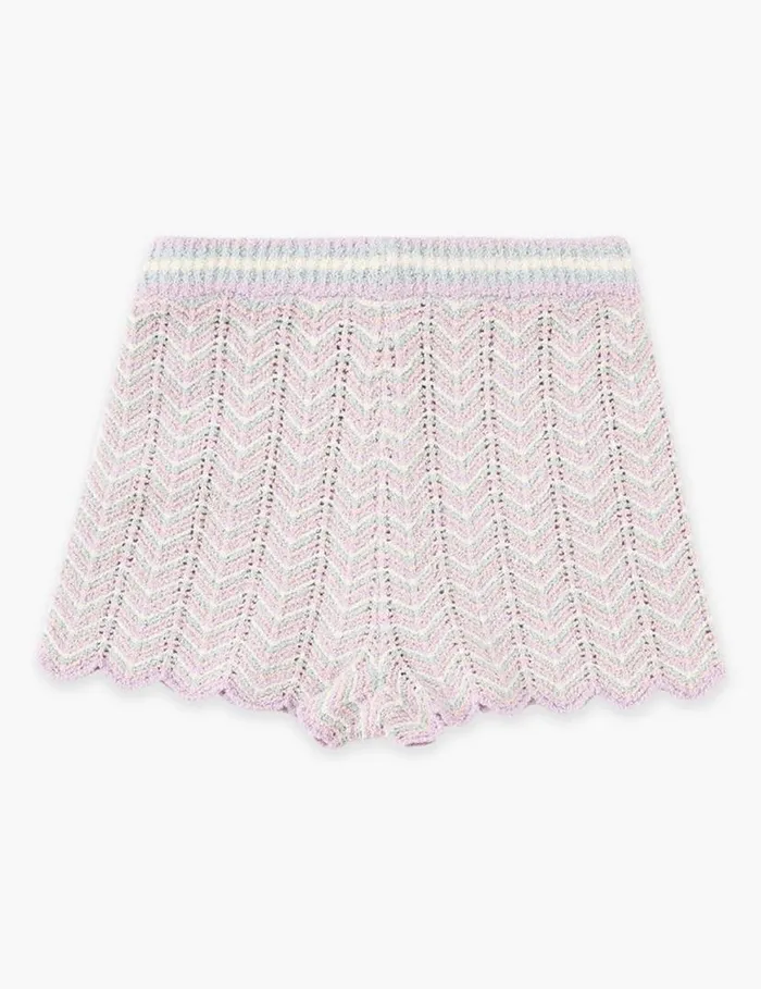 Zimmermann Clothing Halliday Textured Knit Shorts Multi 8211 Kids