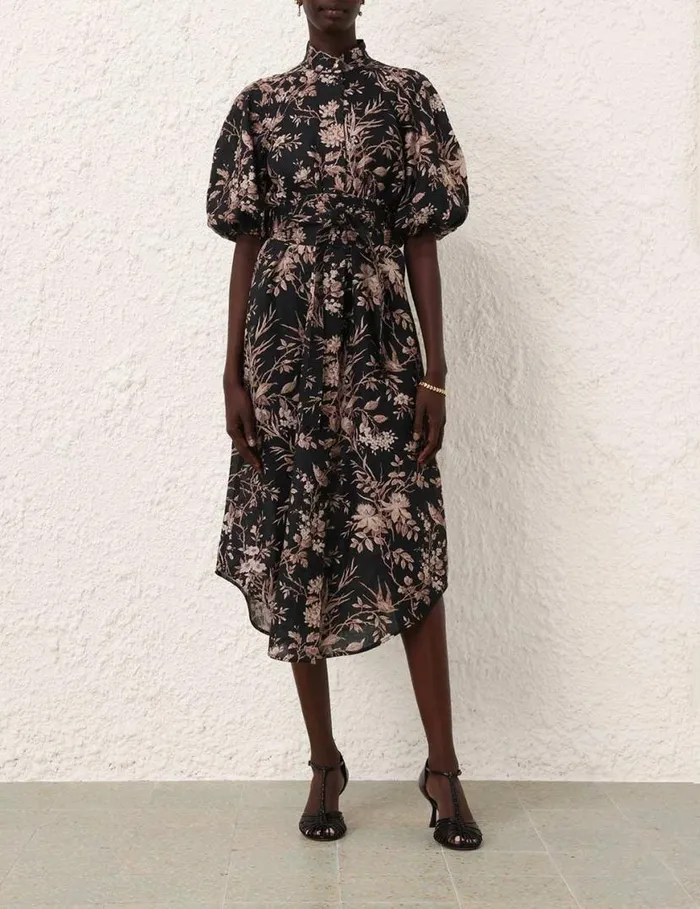 Zimmermann Clothing Kaftan Midi Black Mockingbird 8211 Women