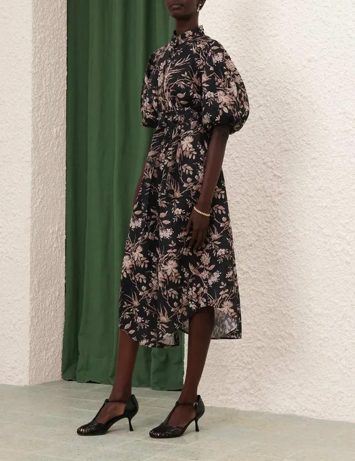 Zimmermann Clothing Kaftan Midi Black Mockingbird 8211 Women