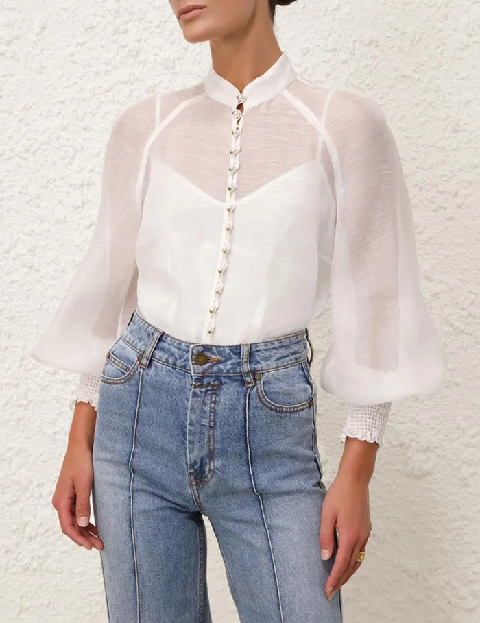 Zimmermann Clothing Natura Blouse Natural 8211 Women