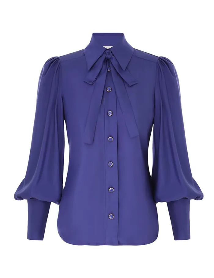 Zimmermann Clothing Natura Blouson Shirt Lapis 8211 Women