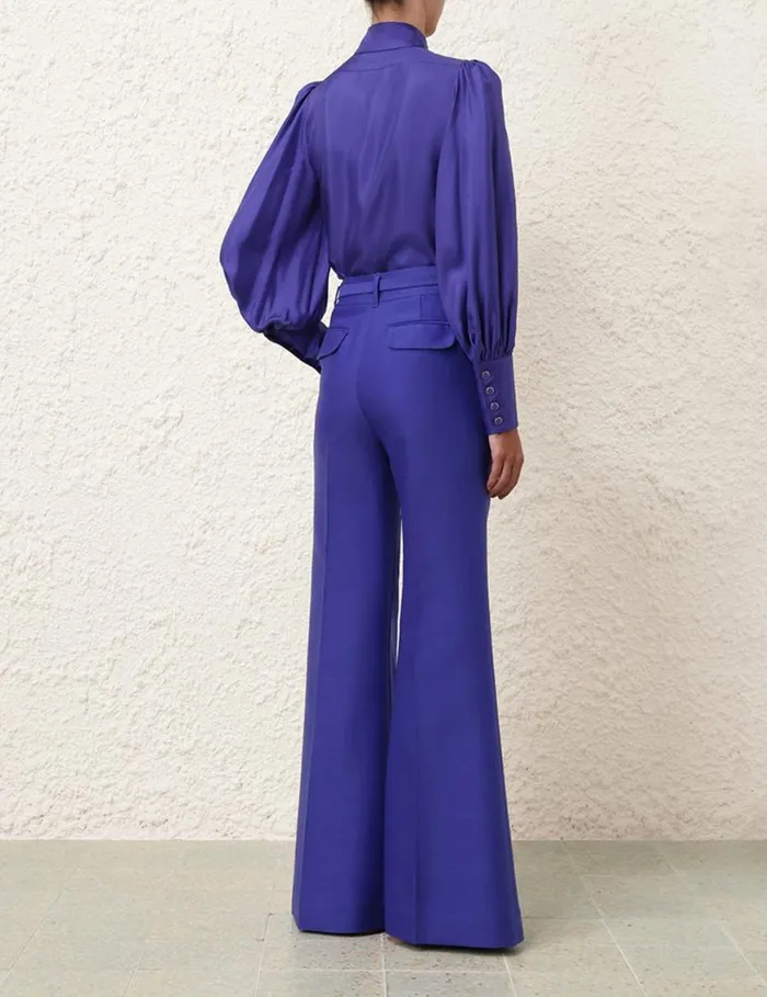 Zimmermann Clothing Natura Blouson Shirt Lapis 8211 Women